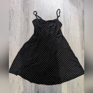 Old Navy Black Polka Dot Sun Dress Large Tall Coquette Goth Alt